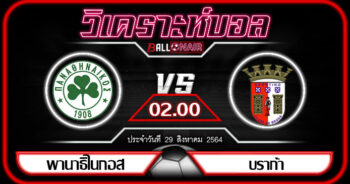 วิเคราะห์บอล ยูฟ่า แชมเปี้ยนส์ลีก พานาธิไนกอส VS บราก้า